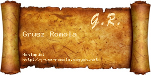 Grusz Romola névjegykártya